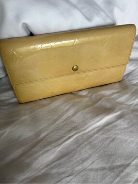 LV Yellow Patent Monogram Wallet Clutch